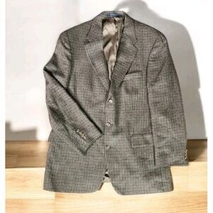 Vintage Polo University Club Ralph Lauren Wool Blazer Mens 44T Houndstooth Multi